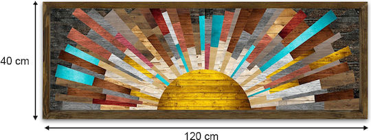 Megapap The Sun Painting Wooden 120x40cm