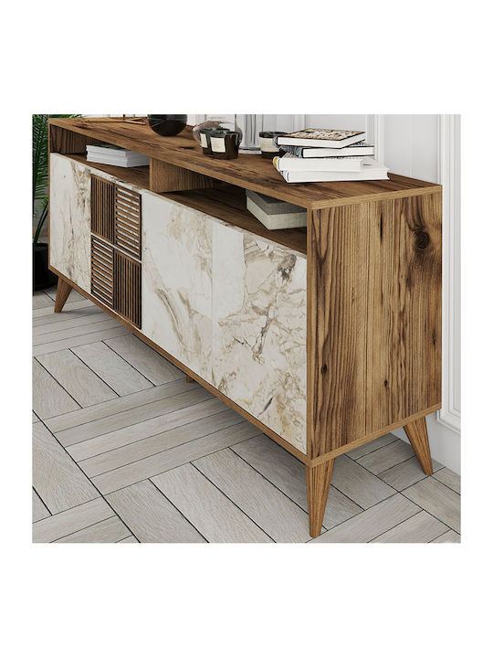 Μπουφές Milan Walnut - White 180x35x78.6cm