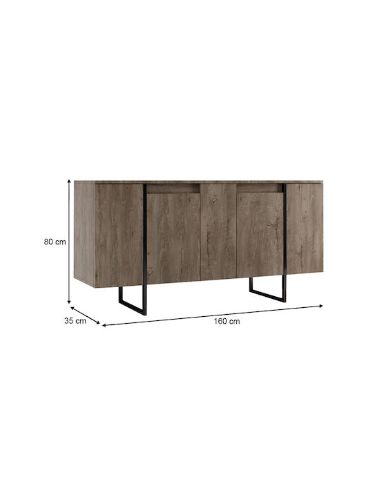 Μπουφές Luxe Walnut 160x35x80cm