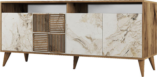 Мебели за съхранение Milan дървен Walnut - White 180x35x78.6см