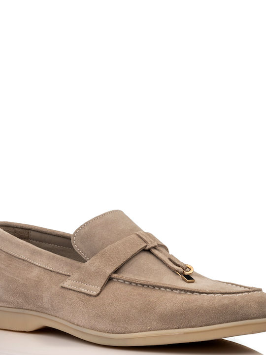 Komcero Suede Ανδρικά Loafers σε Μπεζ Χρώμα