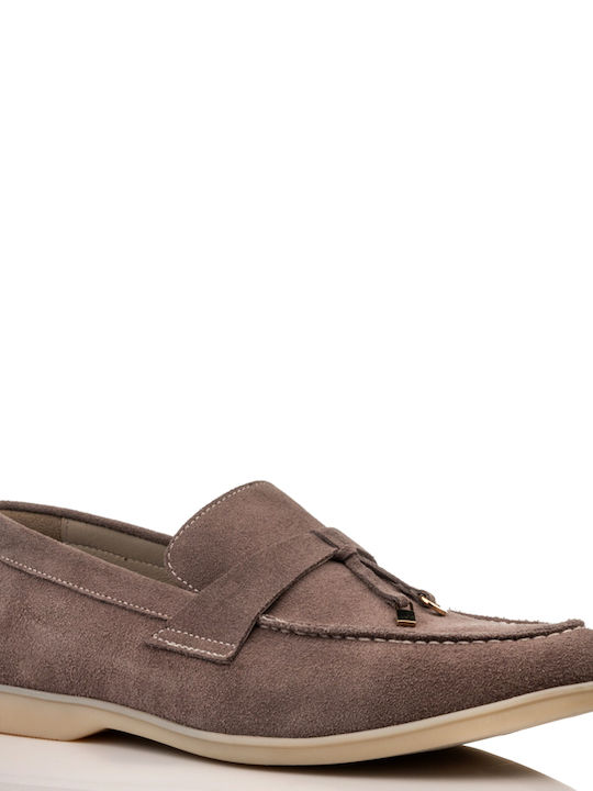 Komcero Suede Ανδρικά Loafers σε Μπεζ Χρώμα