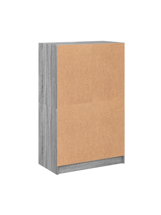 Wohnzimmer Vitrine aus Spanplatte mit Verglasung in Grau 68x37x109cm