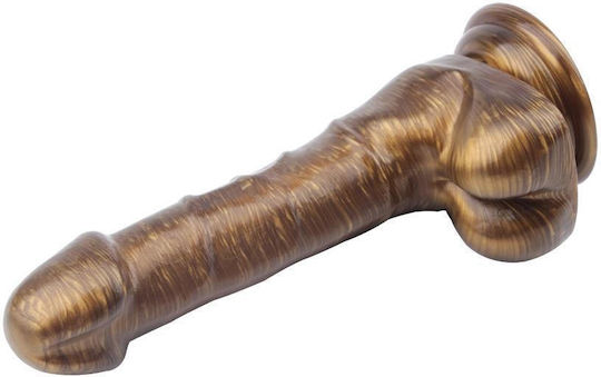 Boss Of Toys Стъклено дилдо с Топки и Вендуза Златист 19см