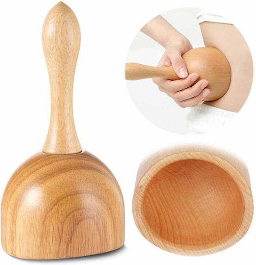 Ancient Wisdom Wooden Tool Massage for the Body against Cellulite Beige NY22337