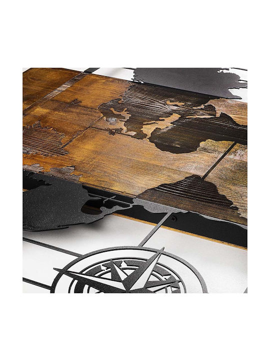 Megapap 3D Mixed Art World Map Μαύρο από Ξύλο 85x3x58cm