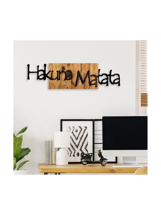 Megapap Sign Wall Decor made of Wooden Hakuna Matata 108x3x30cm 1pcs