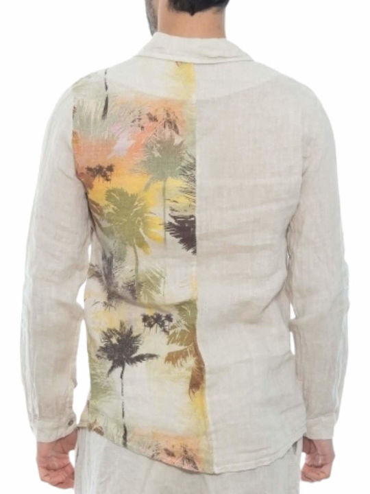 Cu mânecă lungă In Cămașă Floral Beige