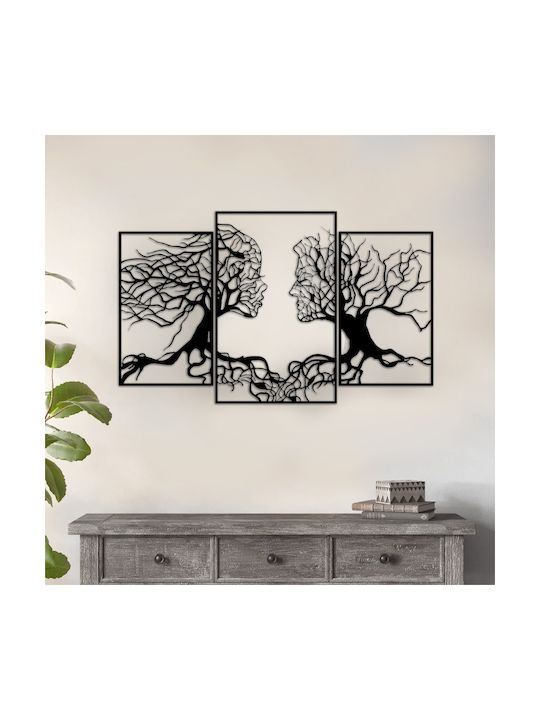 Megapap Wanddekoration aus Metallisch Tree Love 116x1.5x71cm 1pcs