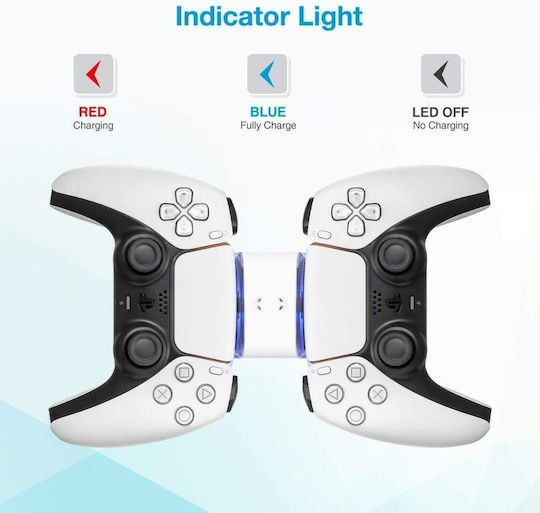 Suport De Încărcare Pentru 2 Controlere PS5 Alb