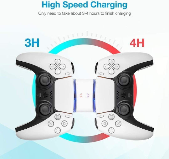 Suport De Încărcare Pentru 2 Controlere PS5 Alb