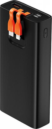 Crystal Audio PBK7K Power Bank 20000mAh 20W with USB-A Port and 2 USB-C Ports Power Delivery / Quick Charge 3.0 Black