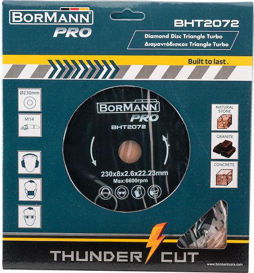 Bormann Pro BHT2072 Triangle Turbo Δίσκος Κοπής Δομικών Υλικών 230mm