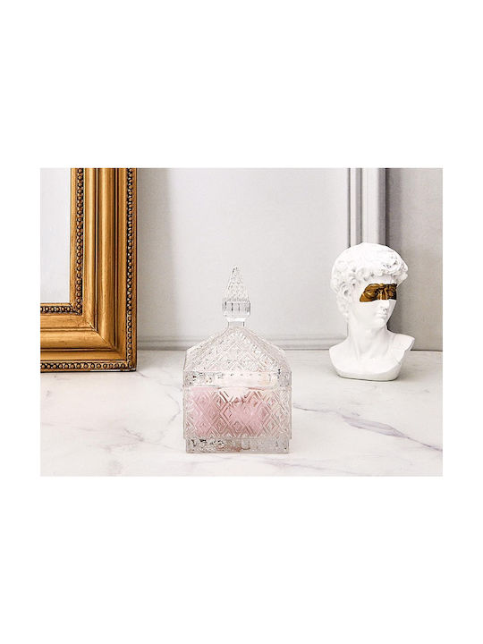 The Home Deco Factory Φοντανιέρα Γυάλινη με Καπάκι 9.9x9.9x15.3cm Διάφανη