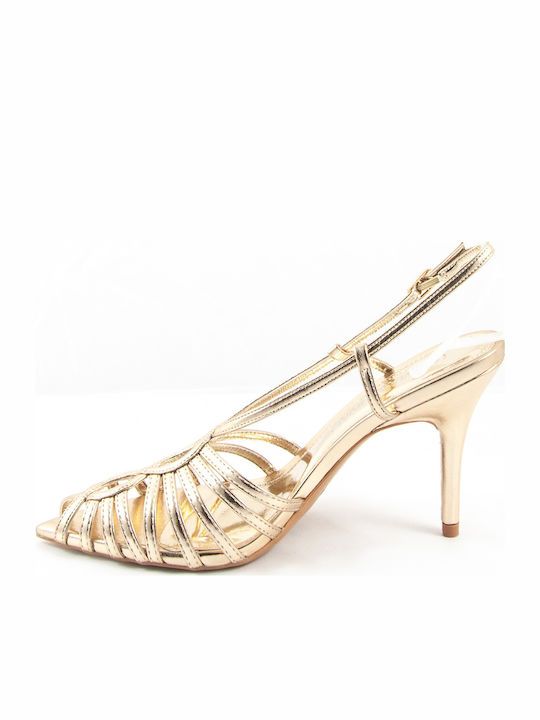 Sandalen aus Lackleder Gold