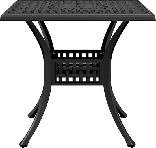Garten- und Outdoor-Möbelsets für kleinen Raum 3 Stück Schwarz mit Sonnenschirmhalter
