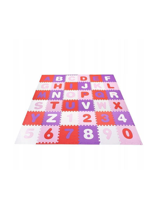 Springos Bildungsbezogenes Kinder-Bodenpuzzle mit Buchstaben Pink-Lila 36 Teile