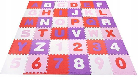 Springos Puzzle De Podea Educațional Pentru Copii Cu Scrisori Roz-Mov 36 Piese