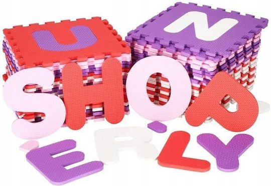 Springos Puzzle De Podea Educațional Pentru Copii Cu Scrisori Roz-Mov 36 Piese