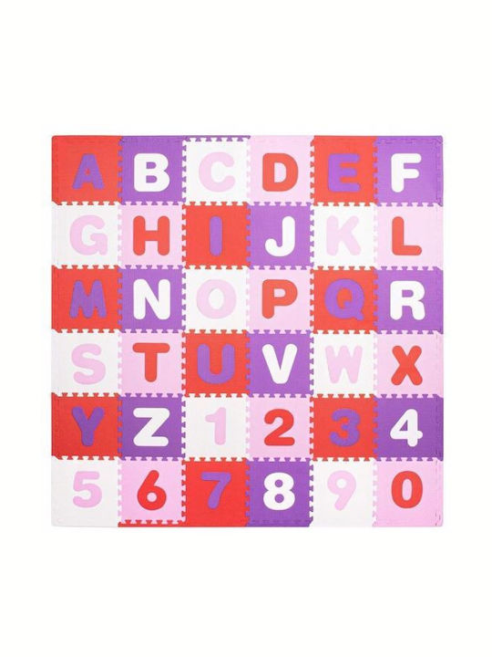 Springos Bildungsbezogenes Kinder-Bodenpuzzle mit Buchstaben Pink-Lila 36 Teile