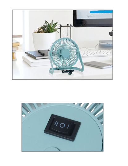 KMT Style USB Office/Home Fan with Water Turquoise 2003056