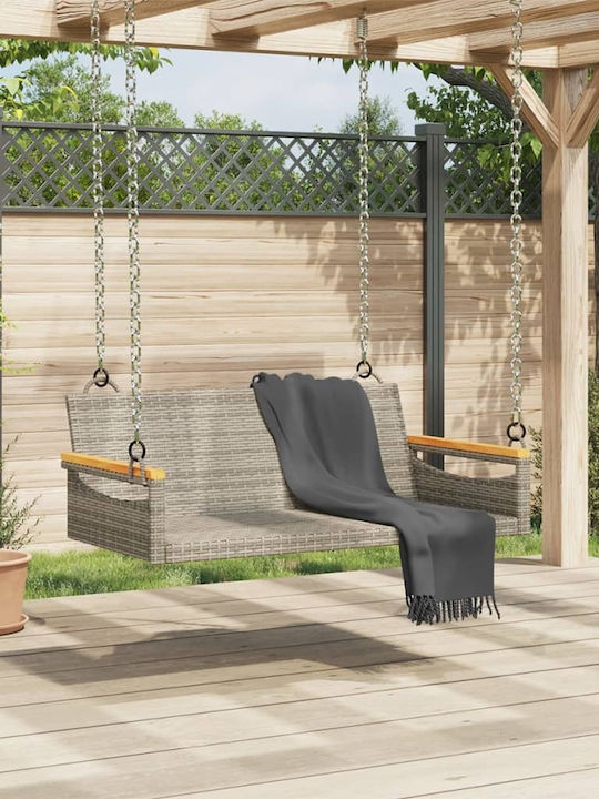 Rattan Swing Gray with 110kg Maximum Weight Capacity L109xW62xH40cm