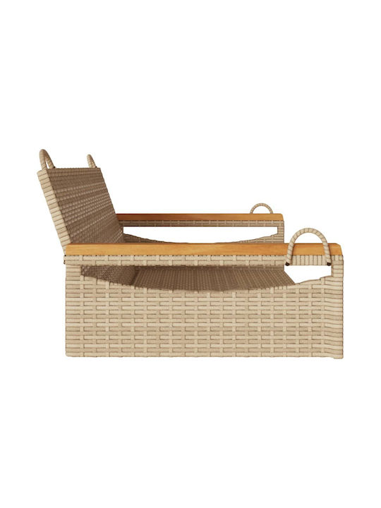 Rattan Swing Beige with 110kg Maximum Weight Capacity L109xW62xH40cm