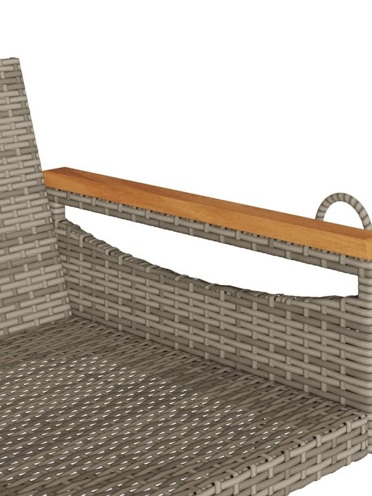 Rattan Swing Gray with 110kg Maximum Weight Capacity L109xW62xH40cm