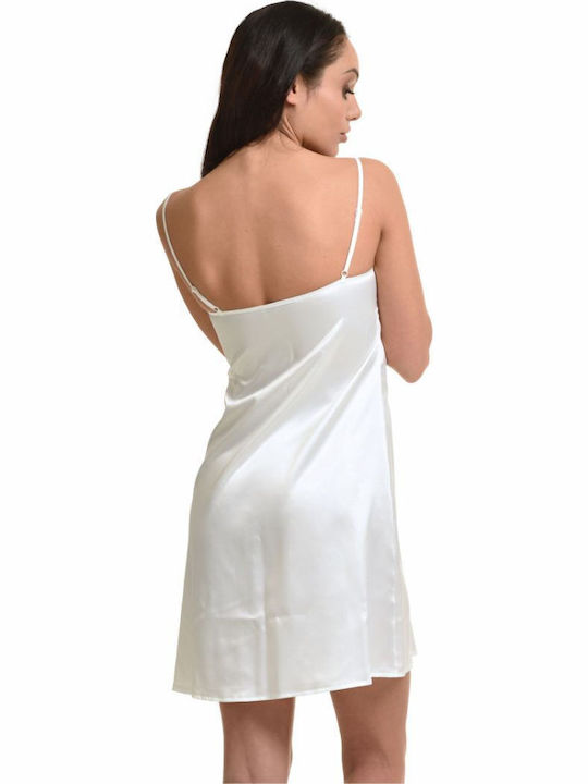 Miss Rosy Summer Satin Women's Nightdress Ivory Coast