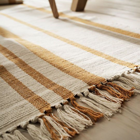 Gofis Home Harlow Teppich Rechteckig Sommer Baumwolle mit Fransen Yellow 312/10
