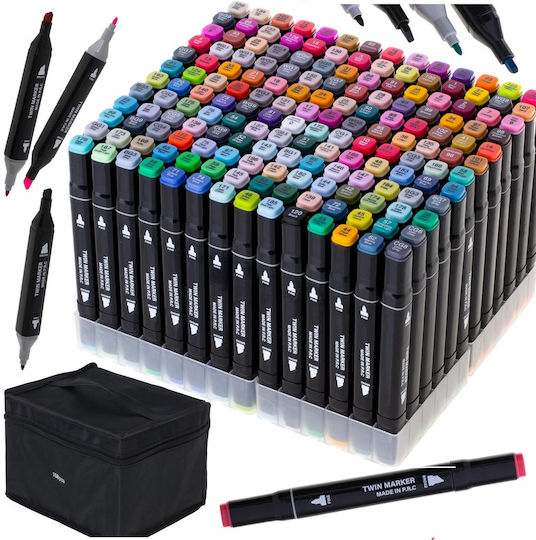 Set 168 Markers Zola 2-headed Thin Thick Marker Storage Bag Multicoloured