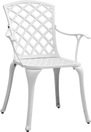 Garten- und Outdoor-Möbelsets 3 Stück Weiß mit Sonnenschirmhalter