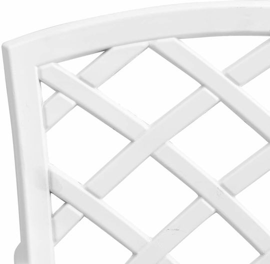 Garten- und Outdoor-Möbelsets 3 Stück Weiß mit Sonnenschirmhalter