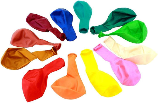 Set 25 Multicoloured Balloons Zola Made Resistant Latex Diameter 33 Cm Pastel Colours