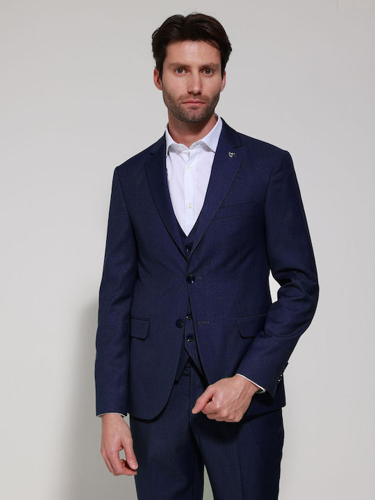 Tresor Men's Suit with Vest Blue