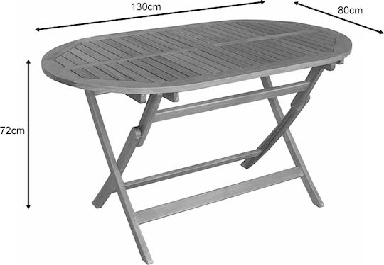 Garten- und Terrassentisch Verpflegung Falov Zusammenklappbar 130x80x72 Natürlich Massivholz Garten- und Terrassentisch Verpflegung Falov Zusammenklappbar 130x80x72 Natürlich Massivholz