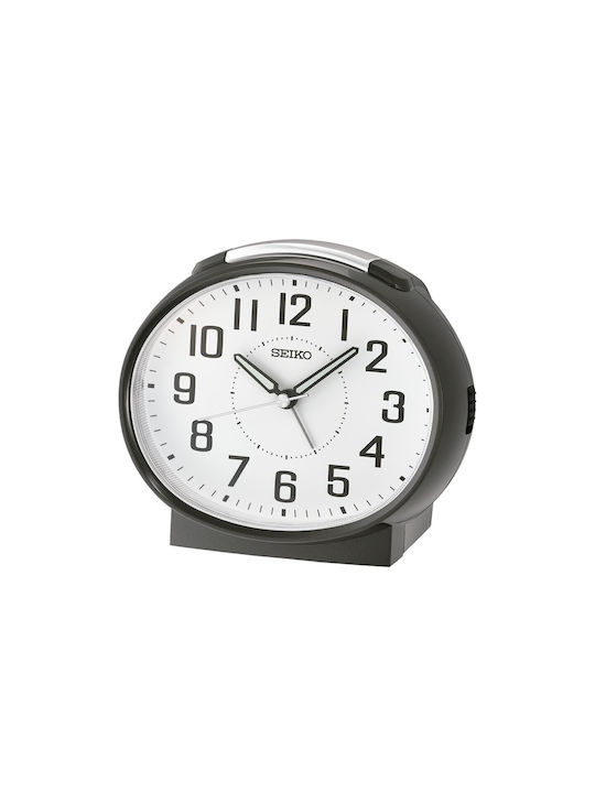 Seiko Qhk059k Tabletop Clock with Alarm Black QHK059K