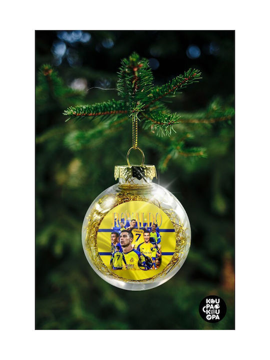 Cristiano Ronaldo Al Nassr Christmas Tree Ball Transparent Gold Filling 8cm