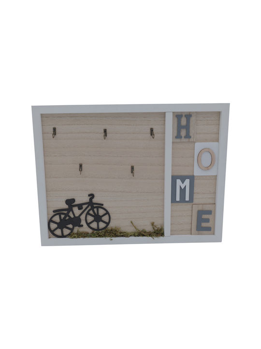 Uncle George Wall Key Holder Wooden 5 positions 40x2x30cm