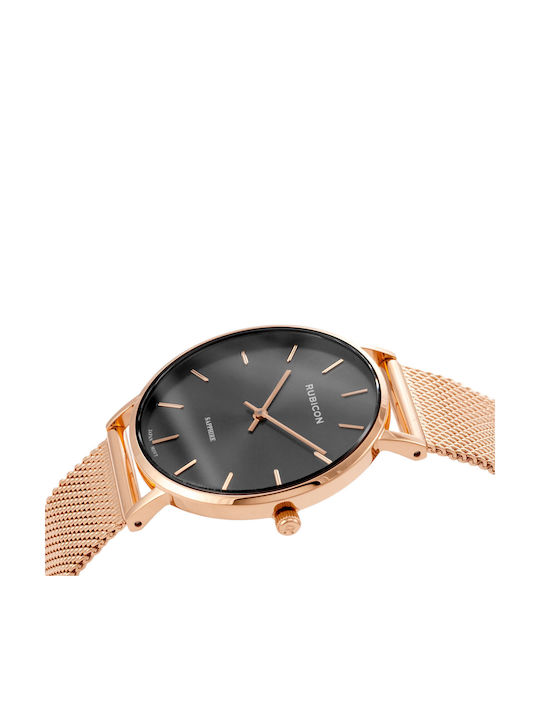 AGBarr Ceas de Damă cu Rose Gold Brățară Metalică