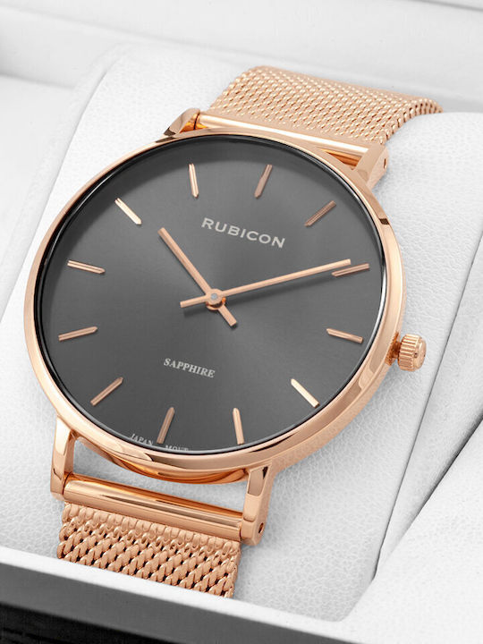 AGBarr Ceas de Damă cu Rose Gold Brățară Metalică