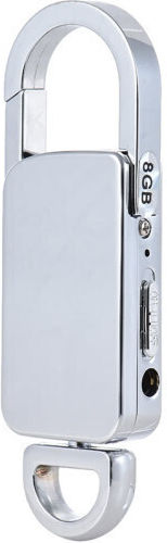 Înregistrător vocal spion cu lanț Iuni Br11 Plus 8gb Mp3 Player Silver