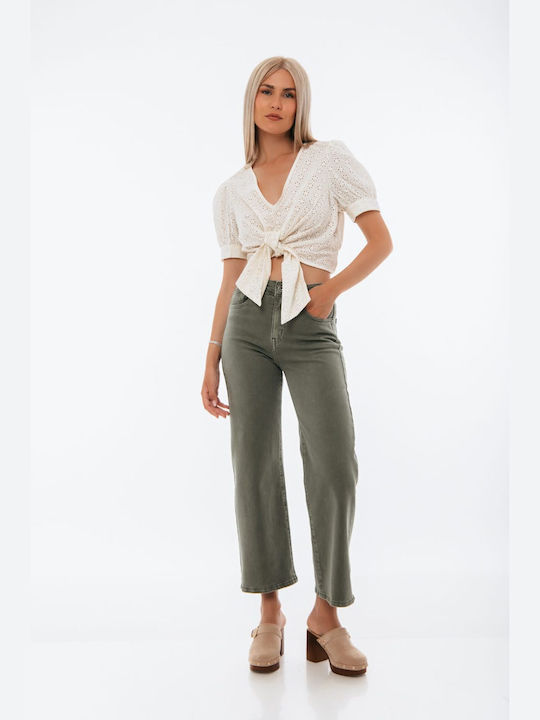 Freestyle Femei Bumbac Capri Pantaloni khaki