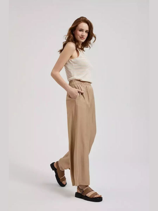 Make your image Women's Cotton Trousers with Elastic Coffee