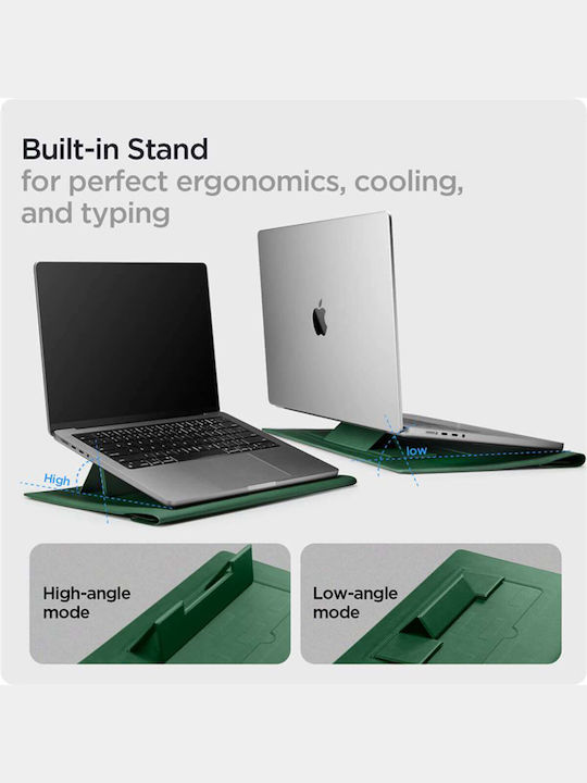 Spigen Valentinus Tasche Fall für Laptop 16" in Grün Farbe