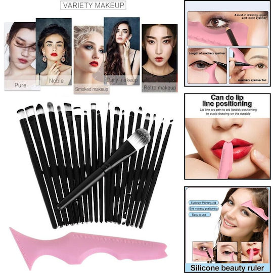 Profesional Set cu Pensule de Machiaj pentru Eye Liner Silicon 20buc