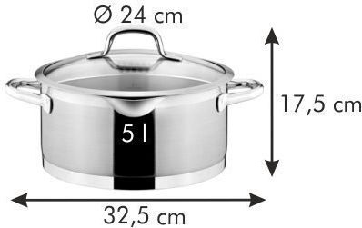 Tescoma President Βαθιά Ανοξείδωτη Κατσαρόλα 5lt / 24cm