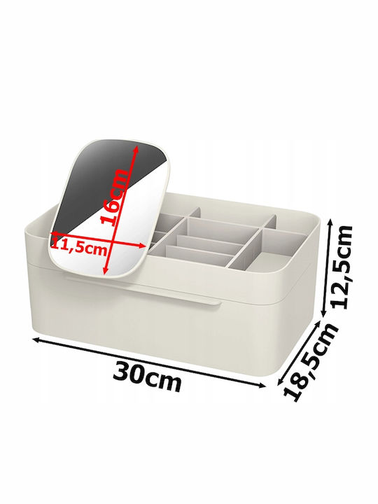 Organizator Cosmetice Cu Separatoare Alb 30x18.5x12.5cm