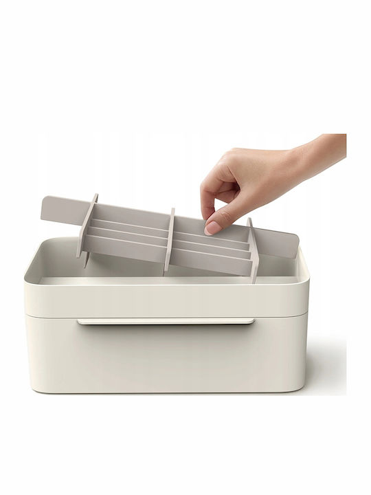 Organizator Cosmetice Cu Separatoare Alb 30x18.5x12.5cm