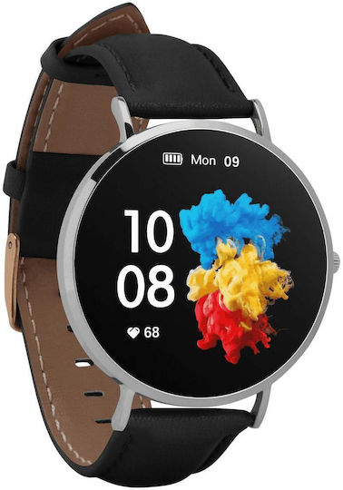 Garett Verona 50mm Smartwatch με Παλμογράφο (Ασημί)